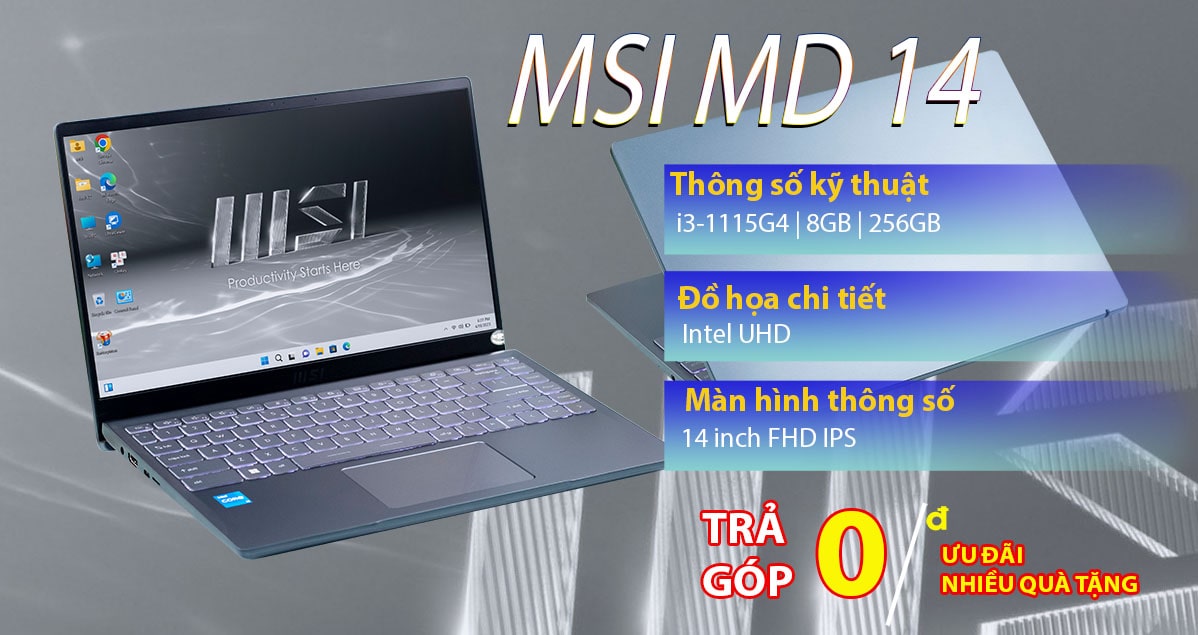 MSI Modern 14 B11MOU i3-1115G4 8GB 256GB 14'' FHD